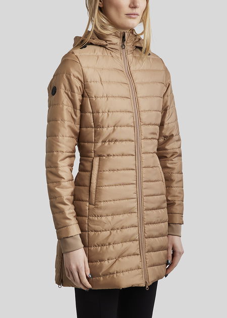 Montar Kately long quilted jacket latte XS