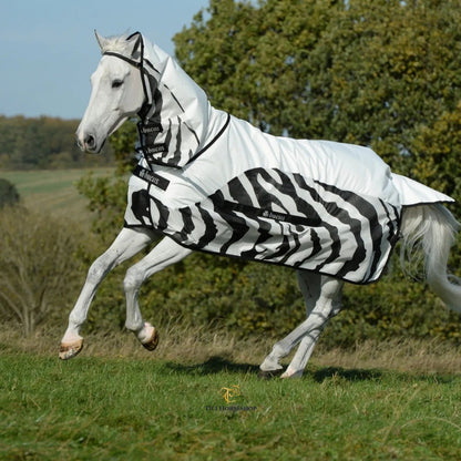 Bucas Buzz-Off Rain Full Neck Zebra Mini