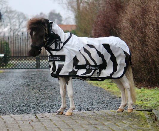 Bucas Buzz-Off Rain Full Neck Zebra Mini