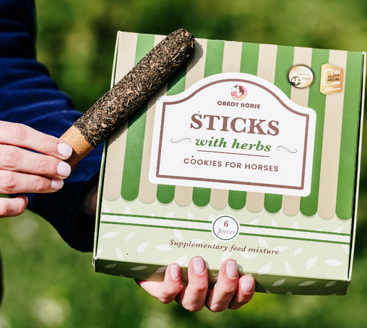 Candy Horse Kruidenstokjes, Doos met 6 unieke paardensnoepjes in kruidenstick-vorm