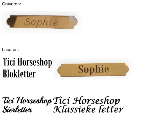 TiCi luxe anatomisch lederen halster "Bunga" met naamplaatje