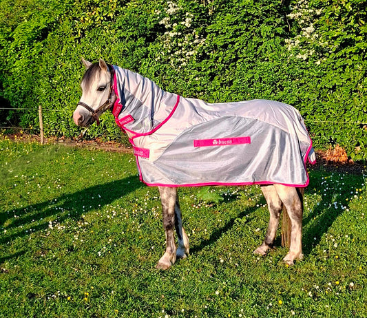 Bucas Buzz Off Rain & Neck pony Blue/blossom