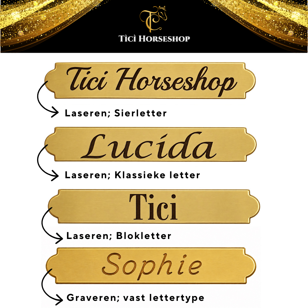 TiCi luxury leather halter "Classy" with name tag