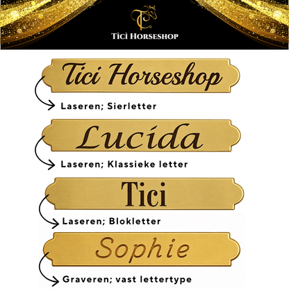 TiCi luxury leather halter "Classy" with name tag